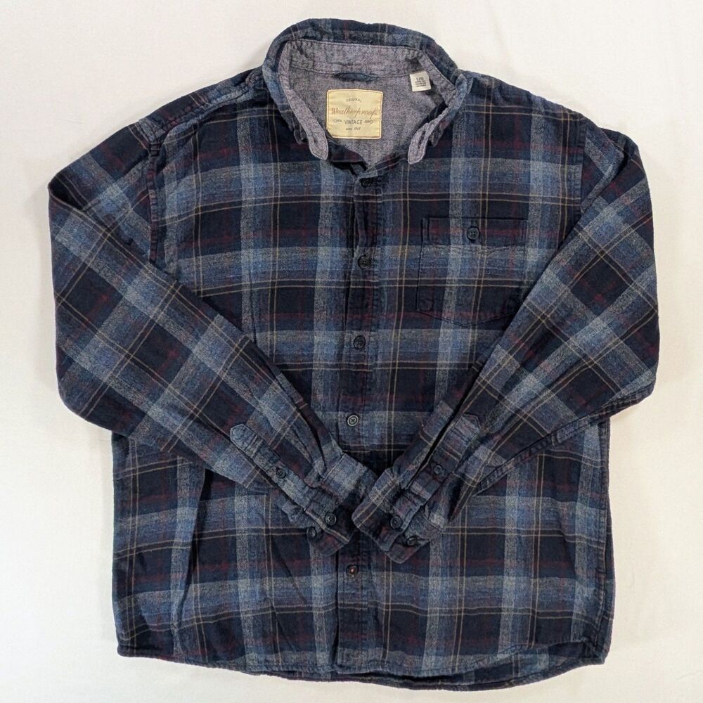 WEATHERPROOF VINTAGE Men's Flannel Long Sleeve XL Blue, red, black